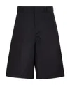 Prada High-waisted Knee-length Shorts In Black