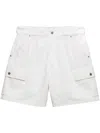Prada Triangle-logo Shorts In White