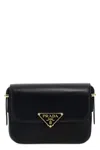 Prada Triangle Logo Shoulder Bag Shoulder Bags Black