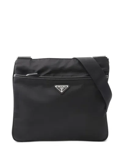 Pre-owned Prada Triangle-logo Shoulder Bag In Black