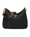 Prada Triangle-logo Shoulder Bag In Black
