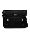 Prada Re-nylon Triangle-logo Crossbody Bag In Black