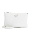 Prada Textured Pouch Gold-tone Hardware In White