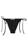 Prada Interlock Knit Bikini Bottom In Black