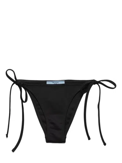 PRADA TRIANGLE-LOGO SIDE-TIE BIKINI BOTTOMS