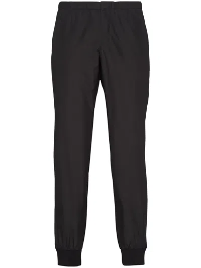 PRADA TRIANGLE-LOGO SILK-BLEND TRACK PANTS