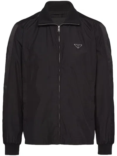 PRADA PRADA TRIANGLE-LOGO SILK JACKET