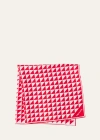Prada Triangle Logo Silk Scarf In F0976 Rosso Bianc
