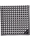 Prada Triangle Logo Silk Scarf In Schwarz
