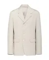 Prada Triangle Logo Single-breasted Blazer In Nude