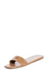 Prada Triangle Logo Slide Sandal In Caramel