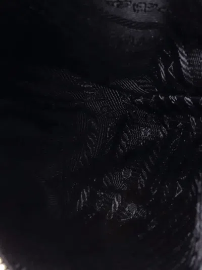 Pre-owned Prada Triangle Logo Sling Bag Leather Backpack In Black