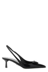 Prada 55mm Patent-leather Slingback Pumps In Black