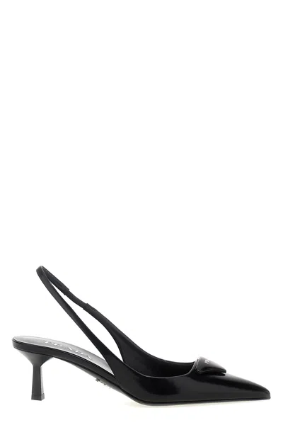 PRADA PRADA TRIANGLE LOGO SLINGBACK
