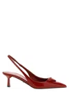 Prada 55mm Triangle-logo Slingback Heeled Pumps