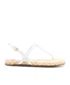 Prada White Leather Sandals In White