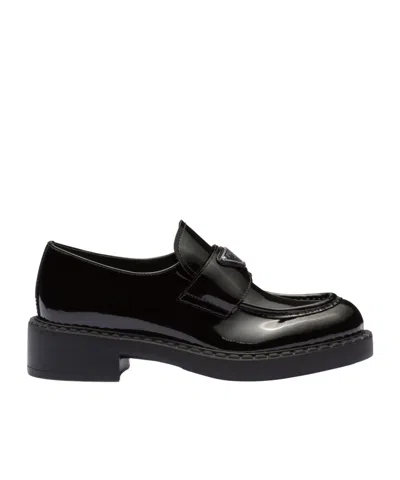 PRADA PRADA TRIANGLE LOGO SLIP-ON LOAFERS