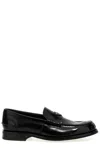 Prada Triangular Plaque Loafers In Black