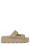 Prada Platform Sole Slides Open Toe Design In Brown