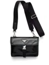 Prada Re-nylon And Saffiano Leather Smartphone Bag In Black