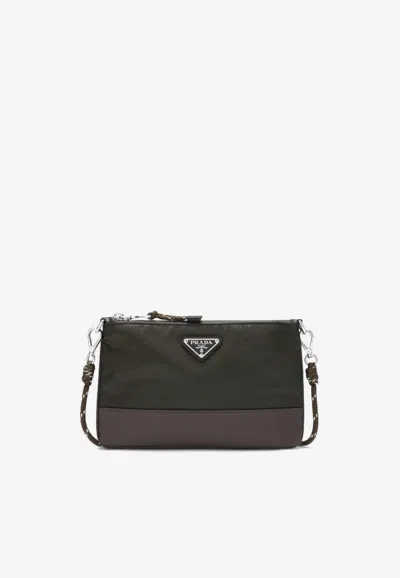 Prada Triangle Logo Speedrock Mobile Phone Holder In Multi