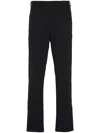 Prada Triangle-logo Stretch Straight Trousers In Schwarz