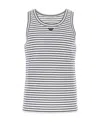 Prada Triangle-logo Striped Tank Top In White/blue