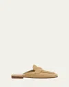 Prada Triangle Logo Suede Loafer Mules In Multi