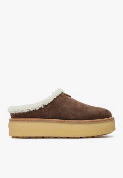 PRADA TRIANGLE LOGO SUEDE LOAFERS
