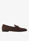 Prada Brown Logo Loafers In Brown