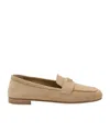 Prada Triangle-logo Suede Loafers In Brown