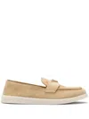 Prada Saint Tropez Suede Loafers In Neutrals