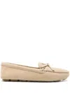 Prada Loafers With Decorative Bow Detail In Nude