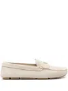 Prada Design Loafers With Subtle Stitched Detail In Pomice