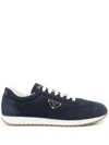 Prada Sneaker Aus Drillich Und Wildleder In Blue