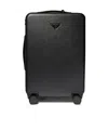 Prada Triangle Logo Leather Suitcase In Black