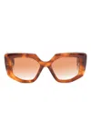 Prada Brown Gradient Irregular Ladies Sunglasses Pr 14zs 18r70e 50 In Braun