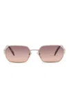 Prada Narrow Rectangular Sunglasses In Gold