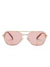 Prada Pilot-frame Tinted Sunglasses In Gold