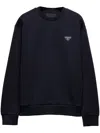 Prada Triangle-logo Crewneck Sweatshirt In Black