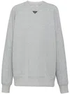 Prada Cotton Logo Sweatshirt In Grey