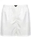 Prada Re-nylon Logo Swim Trunks In White