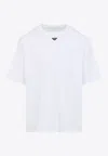 Prada T-shirt With Triangular Plaque In White