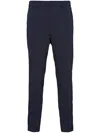Prada Rear Logo-patch Tailored Trousers In Blue
