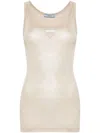 Prada Triangle-logo Tank Top In Nude