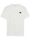 Prada Logo-plaque Cotton T-shirt In White