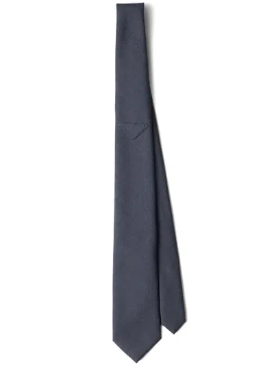 Prada Triangle-logo Tie In Blue