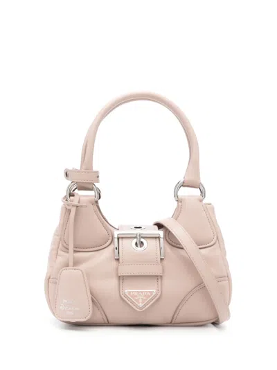 Prada Handtasche Mit Triangel-logo In Neutrals