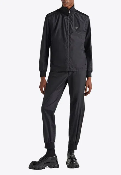 Prada Triangle Logo Track Pants In Black