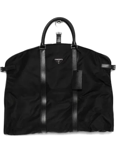 Prada Triangle-logo Travel Bag In Black